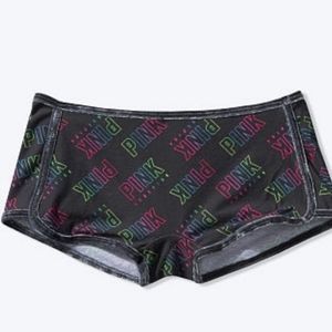 Victoria's Secret PINK Rainbow Boyshort Panty NWT Soft Cotton